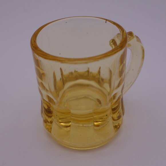 Vintage Federal Glass Yellow Glass Beer Glass with Handle Shot Glass - Picture 7 of 11